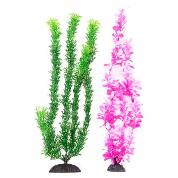 AQUATOP PD-BH63 15 Inch 2-Pack Multi-colored Green and Pink Plant Decor